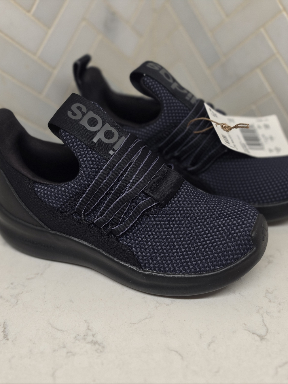 Kids Black Slip-On Athletic Shoes by Adidas